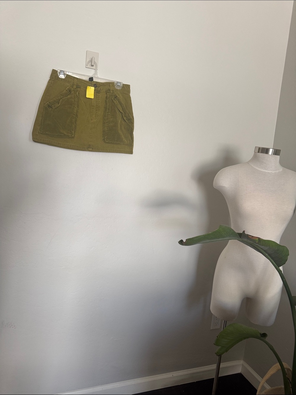 Forever 21 Olive Green Mini Skirt with Front Pockets